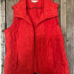 Onque Casuals Red Holiday Satiny Vest, Size M